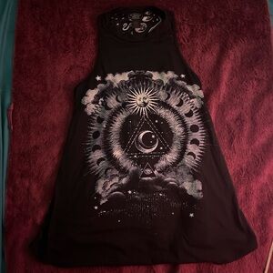 Hot Topic Black Celestial Graphic Tank Top